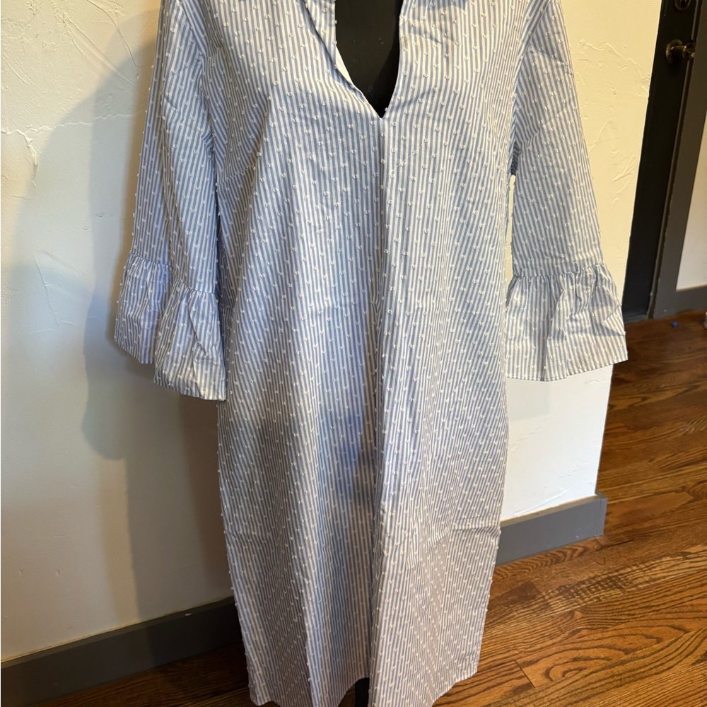 Lilly Pulitzer Ginger Dress Blue and White Striped - Blue Peri Tint